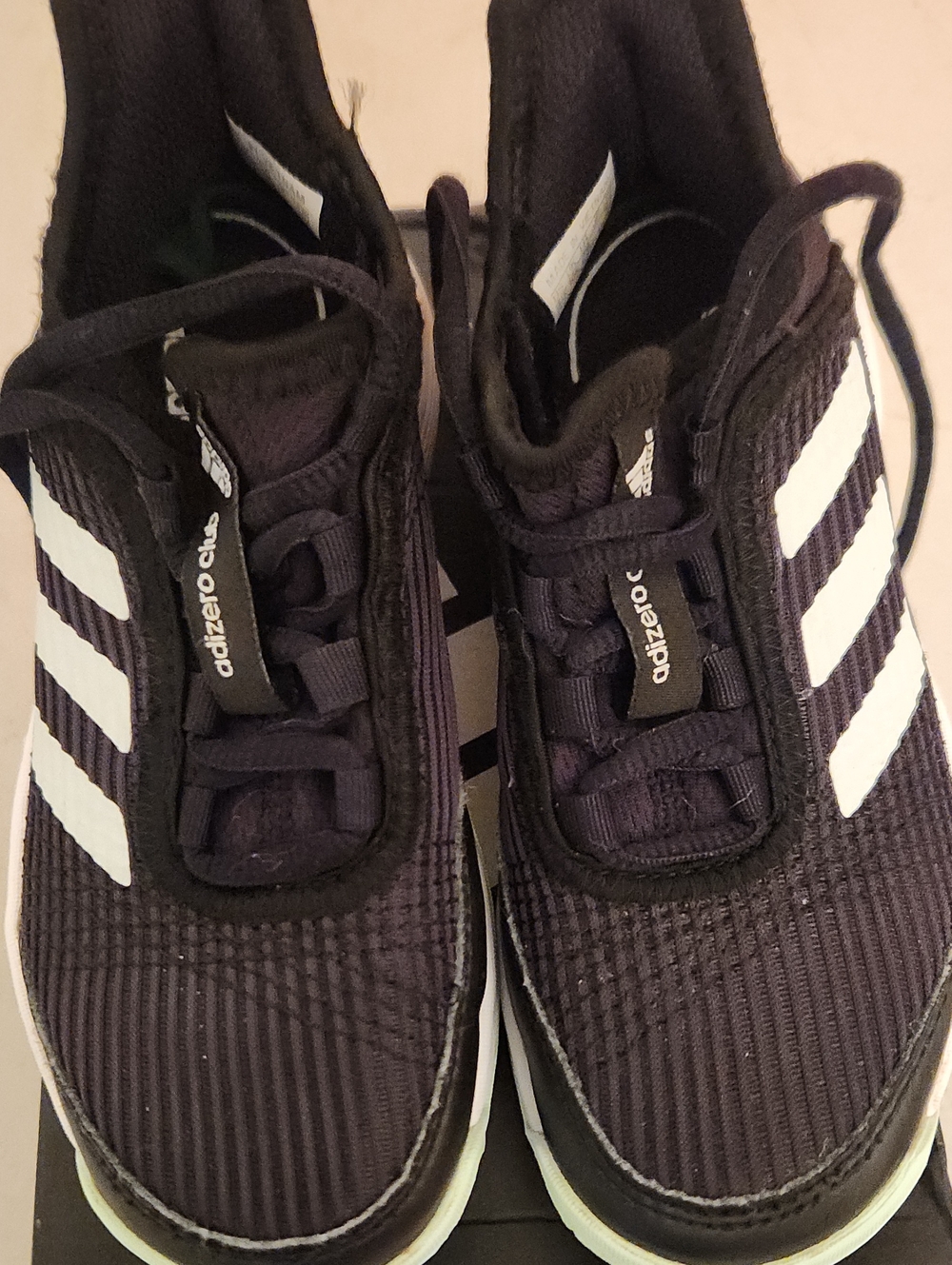 adidas Black and White adizero Athletic Running Shoes